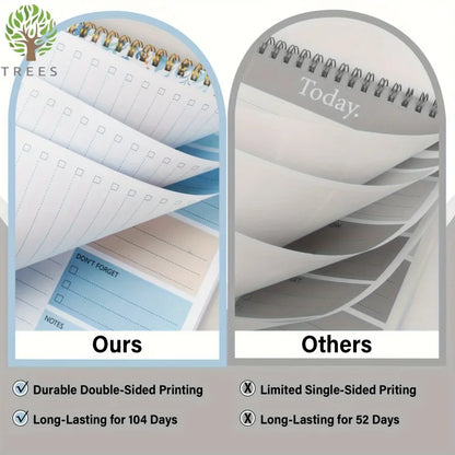 52 sheets To Do List Notepad Undated Daily Planner with Hourly Schedule for Task Management Notebook for Work