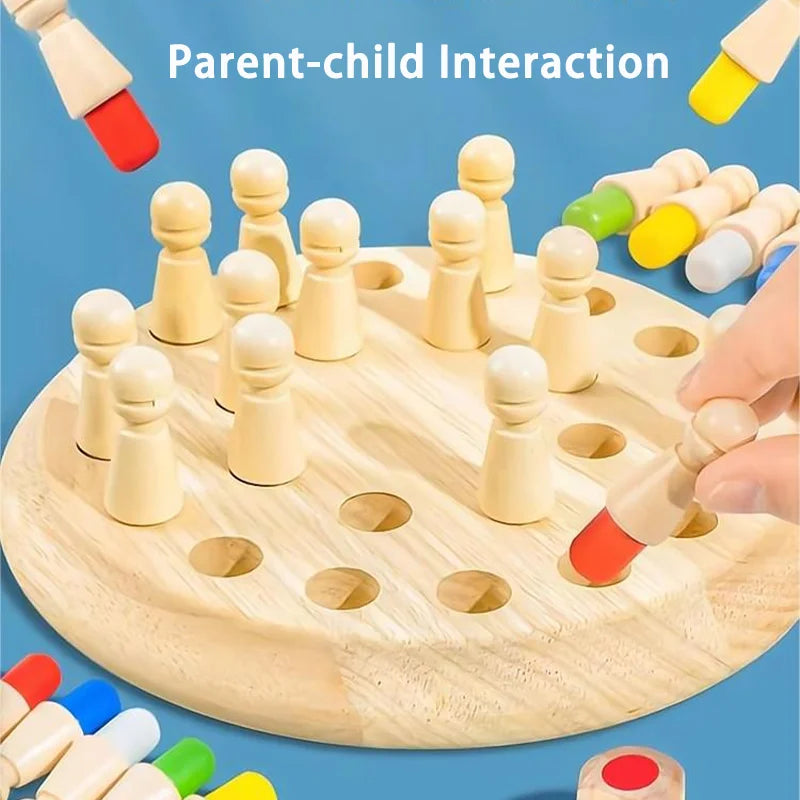 Wooden Chessboard Color Memory Chess Game Memory Concentration Training Wooden CHILDREN'S Early Education Educational Toys