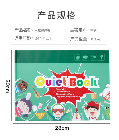 Montessori Baby Busy Book My First Quiet Book Paste Early Learning Education Toy Children Matching Game Toys for Kids 1 2 3 Year