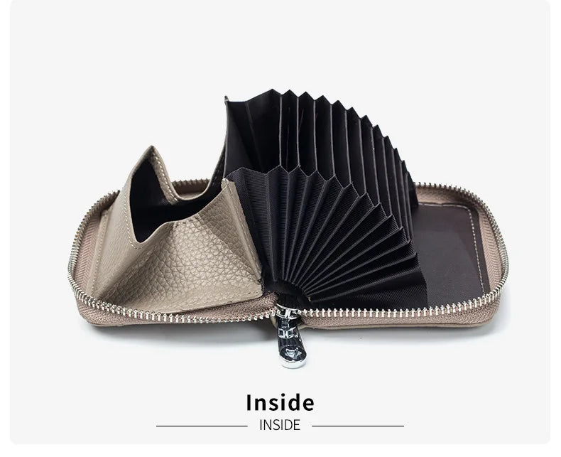 New Women Wallet Genuine Leather Card Holders Female Cowhide Wallets Fashion Small Portable Purses Cute Wallet Coin Bags Clutch