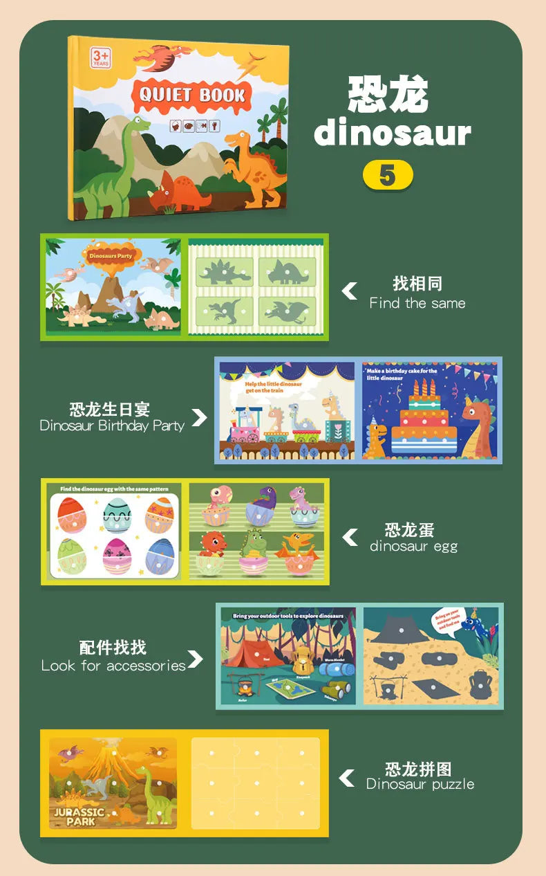 Montessori Baby Busy Book My First Quiet Book Paste Early Learning Education Toy Children Matching Game Toys for Kids 1 2 3 Year