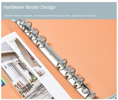 A5 Portable Zipper Notebook Cash Budget Envelope Wallet Envelopes Binder Note for Budgeting and Saving Money Only Cover