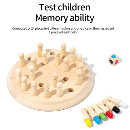 Wooden Chessboard Color Memory Chess Game Memory Concentration Training Wooden CHILDREN'S Early Education Educational Toys
