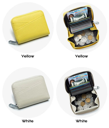 New Women Wallet Genuine Leather Card Holders Female Cowhide Wallets Fashion Small Portable Purses Cute Wallet Coin Bags Clutch