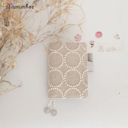 Munimhoe Japanese Style Cotton-ramie Fabrics Embroidery Cover Only, A6 A5 Hobo NoteBook Cover, Wear Resistant, Soft Feeling