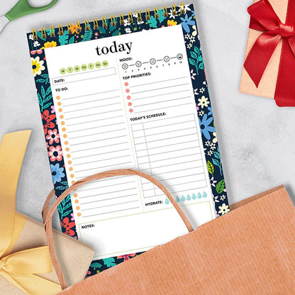 Daily Planner Pad with Schedule - 52 Sheets Daily Schedule Notepad, Spring-Bound Daily Notepad, Daily To Do List Notepad